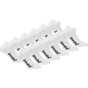Caterpillar 12 Paar Herensokken Sneaker - Enkelhoogte - Katoen Wit, 35-38