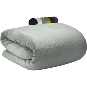 Beautissu Aurelia – Zacht Fleece Deken 220 x 240 cm – Fleece Plaid Grijs
