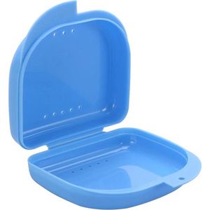 Beugelbakje - Gebitsbakje - Hockeybitje - Sportbitje - Makkelijk mee te nemen - Diepte 2,5 cm - Makkelijk op te bergen – Orthodontie – Nachtbeugel - Uitneembaar gebit – Hygiënisch - Bruikbaar voor jong en oud - Kleur Blauw