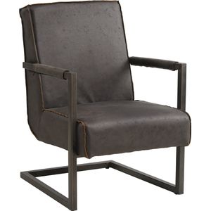 Industriële leren fauteuil antraciet Tiger