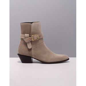 Floris Van Bommel Sfw-50051 Enkellaarsjes - Enkelboots met rits - Dames - Bruin - Maat 38