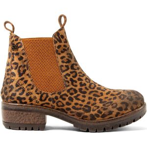 Lazamani - Mia Dames Chelsea Boots Suede Tan/Leo - Maat 39