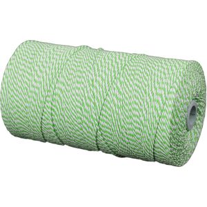 Katoenkoord - Groen/Wit - Touw - spoel 100gr - dikte 1,5mm - lengte 130 mtr (Nr.16)