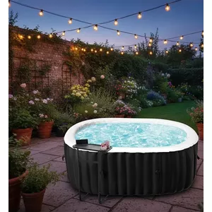 4,5 Ft Opblaasbaar Hot Tub Deksel – Rond, Energiebesparend, Opvouwbaar, Houdt Vuil En Dieren Buiten, Snel Op Te Blazen, Voor Buiten Spa’s 5 miniatura