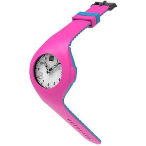 TOO LATE - siliconen horloge - MASH UP BICOLOR - Ø 40 mm - ACD PINK ACD BLUE