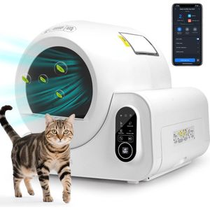 Nobleza SL02 - Automatische Kattenbak XXL - 70L - Zelfreinigende Kattenbak - drievoudig geurverwijderingssysteem - Electrische Kattenbak - Incl. App