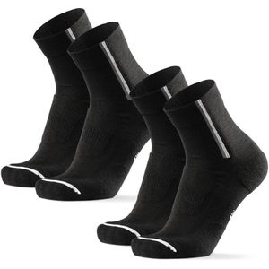 DANISH ENDURANCE Merino Wollen Fietssokken - voor Heren en Dames - Warme Fietssokken - 2 paar - Zwart - Maat 43-47