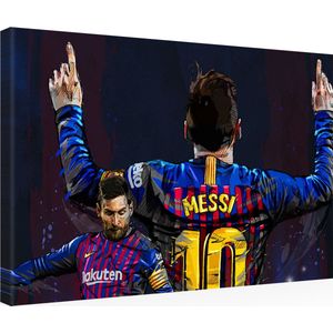 MALNINK™ - Messi Canvas Print – 90 x 60 cm – Hoogwaardige Kwaliteit – Inclusief Frame en Ophangsetet