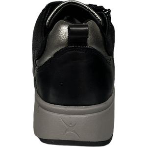 Xsensible Arona black/silver 30217.3 050-HX  - damesschoenen xsensible - Zwarte sneakers dames - Xsensible  - Veterschoenen dames - uitneembaar voetbed