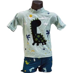Procean - zwemkleding- voor kinderen - UV-werend - groene dino - maat 128