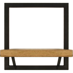 HSM Collection Wandplank Levels - 32x32 cm - mangohout/ijzer