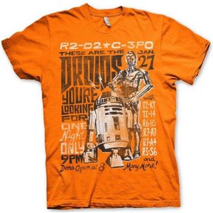 STAR WARS 7 - T-Shirt Droids Night - Orange (S)