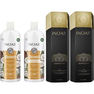 Inoar Moroccan Keratine Set Met Coconut Shampoo & Conditioner