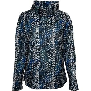 Pink Lady dames trui - trui met col dames - blauw/wit print - M218 maat S