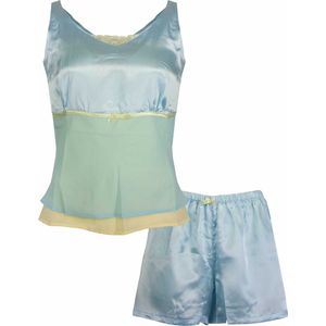 Irresistible Dames Shortama - Satijn - Blauw - Maat S