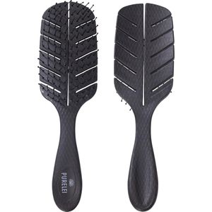 Zwarte Duurzame Haarborstel - Ergonomisch en Milieuvriendelijk voor Nat Haar