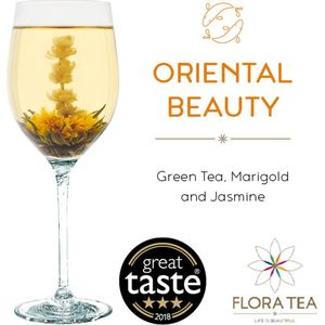 Thee bloem - nieuwe thee - Thee kado - Kado tip - Theebloem van Flora Tea Oriental Beauty 2 stuks - Thee Cadeau - Thee