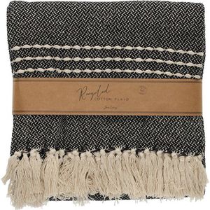 JENS Living - Plaid Juul - Zwart - Gerecycled Katoen - 130x180 cm