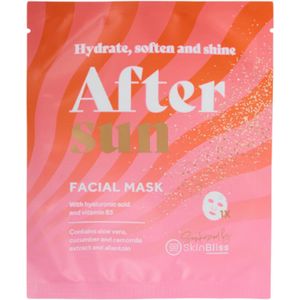 Aftersun Gezichtsmasker - Skin Bliss Gezichtsmasker | 1x 23g - After Sun - Aloë Vera, Komkommer & Kamille | Met Hyaluronzuur & Vitamine B3