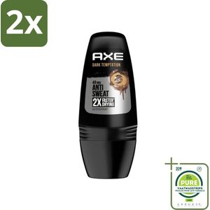 Axe - Deodorant Roller - 48hrs Anti Sweat - Dark Temptation - Anti-transpirant - 50 ml - Voordeelverpakking - 2 stuks - 48 uur bescherming - Antitranspirant roller
