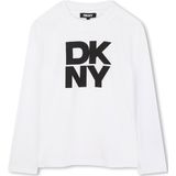 Dkny D62457 T-shirt Met Lange Mouwen Wit 14 Years Jongens,Meisjes