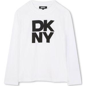 Dkny D62457 T-shirt Met Lange Mouwen Wit 14 Years Jongens,Meisjes