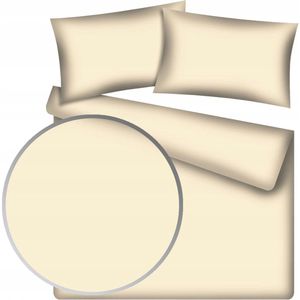 Katoenen Dekbedovertrek Set 160x200 cm Ecru Effen