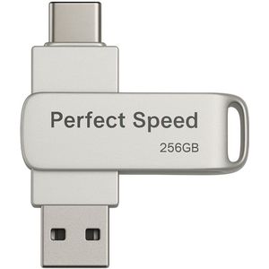 Perfect Speed Usb stick 256 GB - Usb Stick Zilver - Flash drive - USB 3.2 - USB C - Hoge snelheid - 3 jaar garantie