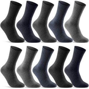 Blauwe sportsokken | Compressie | Extra demping | Merk: Naft | Maat: 35 t/m 50 | 10 Paar