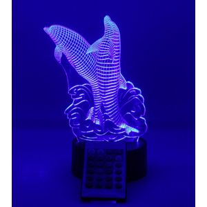 Hilset Creative 3D led lamp – dolfijnen
