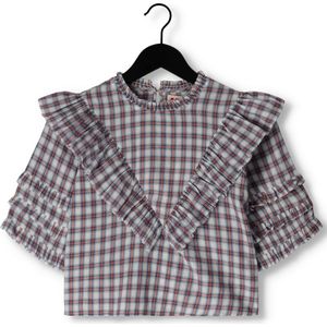 AO76 Gine Check Shirt Tops & T-shirts Meisjes - Shirt - Rood - Maat 176