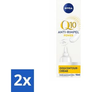 NIVEA - Oogcrème - Q10 POWER - Tegen donkere kringen & rimpels - Voor alle huidtypen - Met Q10 & Creatine - 15 ml - Voordeelverpakking - 2 stuks