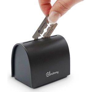 Bamboozy Metalen Doosje voor Gebruikte Safety Razor Blades Mat Zwart Verzamel Wegwerp