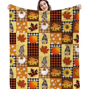 Inovra ® Halloween pompoendeken, Thanksgiving-cadeau, herfstpompoendeken, oogsttijd fleece deken, kinderen, jongens, meisjes fleece deken voor herfst huis, kamerdecoratie, rustieke boerderij.
