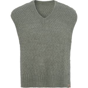 Knit Factory Luna Spencer Dames - Debardeur voor dames - Mouwloze trui - Dames Trui - Trui zonder mouwen - Urban Green - 36/38