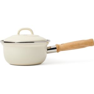 BK Indigo Steelpan met deksel - Ø 16 cm - Crème - Inductie