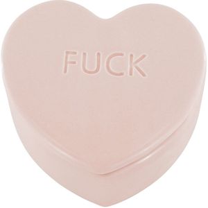 Housevitamin - Sierpotje- Snoephart 'FUCK'- Keramiek- Licht Roze- 12x11,5x6cm