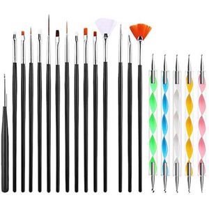 Nail Art Brush Set - 20 Delige Set voor Professionele en Thuisgebruik