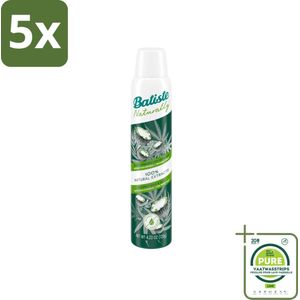 5 x Batiste - Naturally Coconut Milk & Hemp Seed Oil - Droogshampoo - Anti-Pluis en Verfrist - 100% Natuurlijk - 200ml - Grootverpakking - Droogshampoo - Kokosmelk - Hennepzaadolie - Natuurlijke Haarverzorging - Anti-pluis