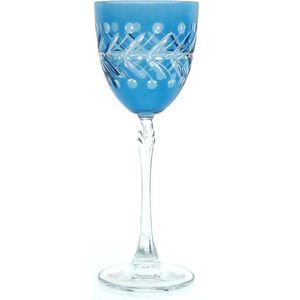 Kristallen wijnglazen - Wijnglas ANTOINETTE - light blue - set van 2 glazen - gekleurd kristal