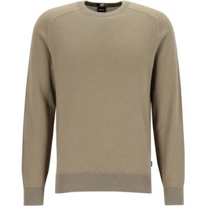 BOSS - Hidoneo - Gebreide Trui - Bruin - Regular Fit - Katoen met Wol