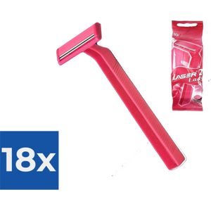 Borvat ' Laser Twin Women- Wegwerpscheermesjes- Scheermes - 10 stuks - Voordeelverpakking 18 stuks