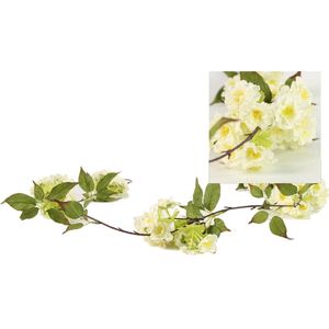 Prunus kunstbloemen kunsttak / String - Wit - 180 cm
