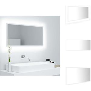 vidaXL Wandspiegel - LED-Spiegel - Acryl - RGB Verlichting - 90 x 8.5 x 37 cm - Badkamerkast