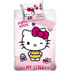 Hello Kitty Dekbedovertrek Look at my style 140 X 200 cm - 70 x 90 cm - Katoen