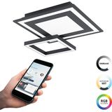 EGLO connect.z Savatarila-Z Smart Plafondlamp - 45 cm - Zwart/Wit - Instelbaar RGB & wit licht - Dimbaar - Zigbee