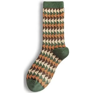 Sokken Geruit/Driehoekjes - Groen/Beige/Oranje