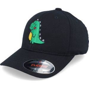 Hatstore- Kids Cute Green Dinosaur Black Flexfit - Kiddo Cap Cap