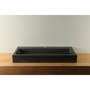 Chinees hardstenen wasbak BE-007 met kraangat 10x40x80 cm
