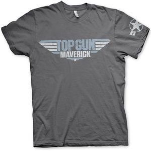 Top Gun Maverick Distressed Logo T-Shirt Dark-Grey-S
